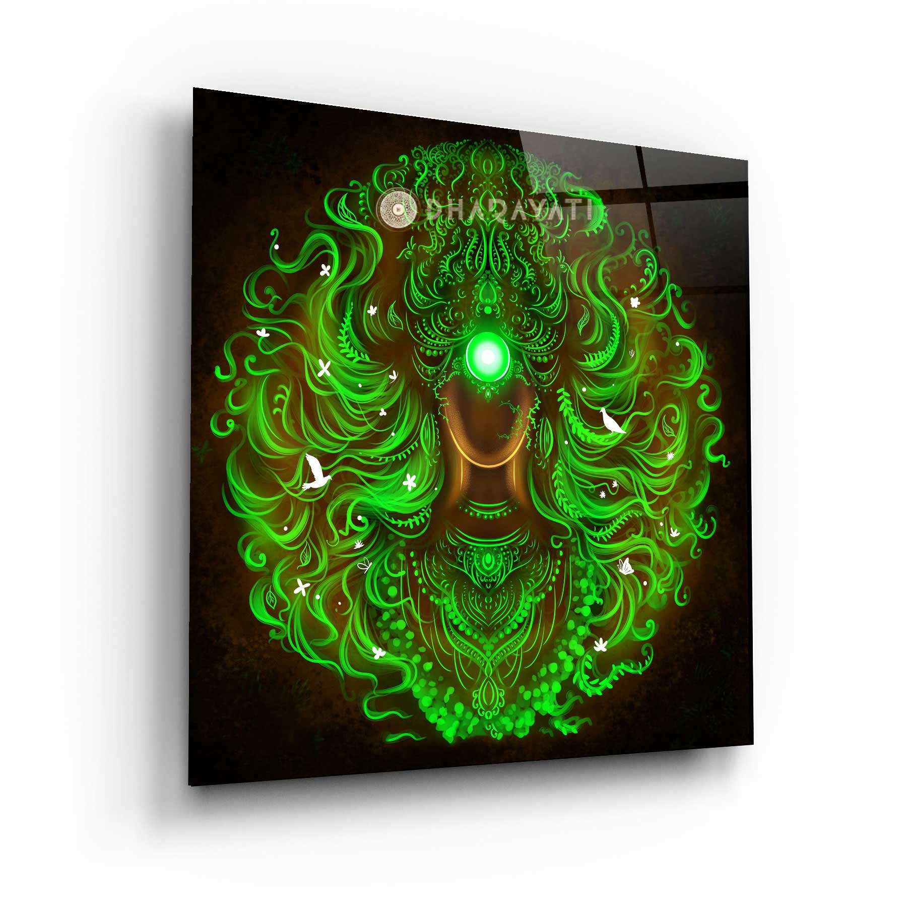 Vanadevi Green Glass Wall Art: Captivating and Vibrant Home Decor