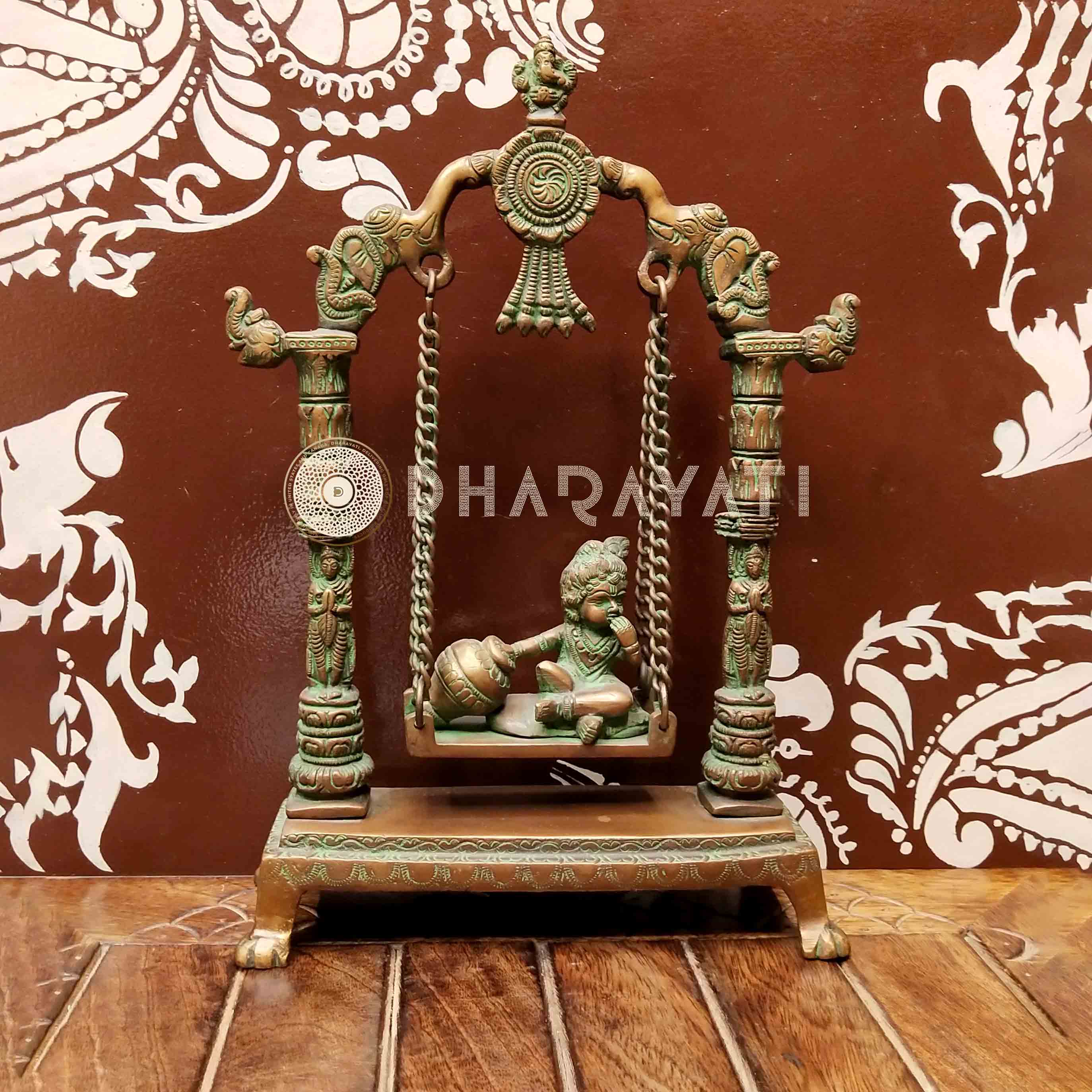 Brass Krishna Jhula Home Decor
