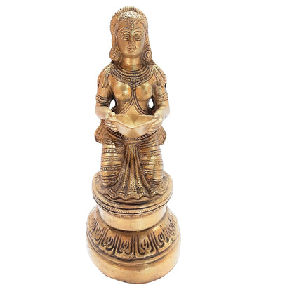 Brass Sitting Deeplaxmi 9 in