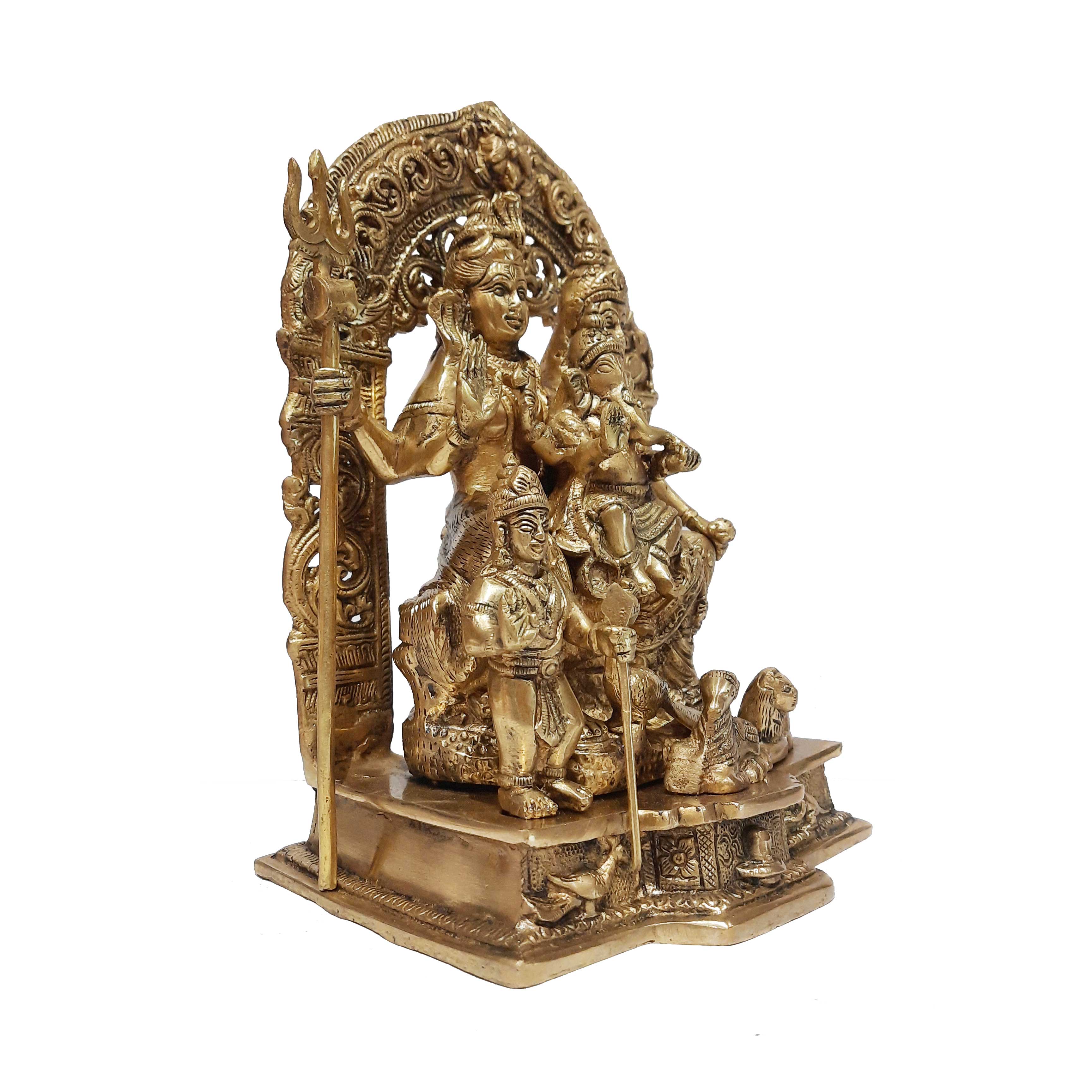 Brass Shiv Family Sitting Arch