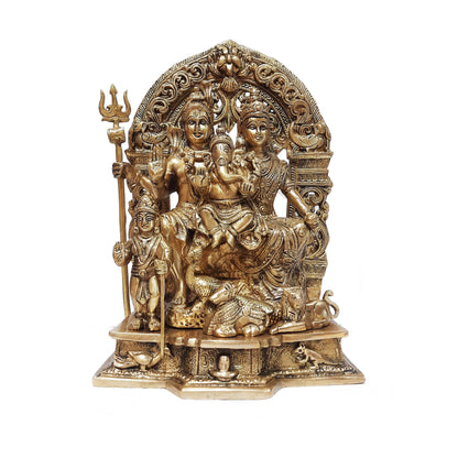 Brass Shiv Family Sitting Arch