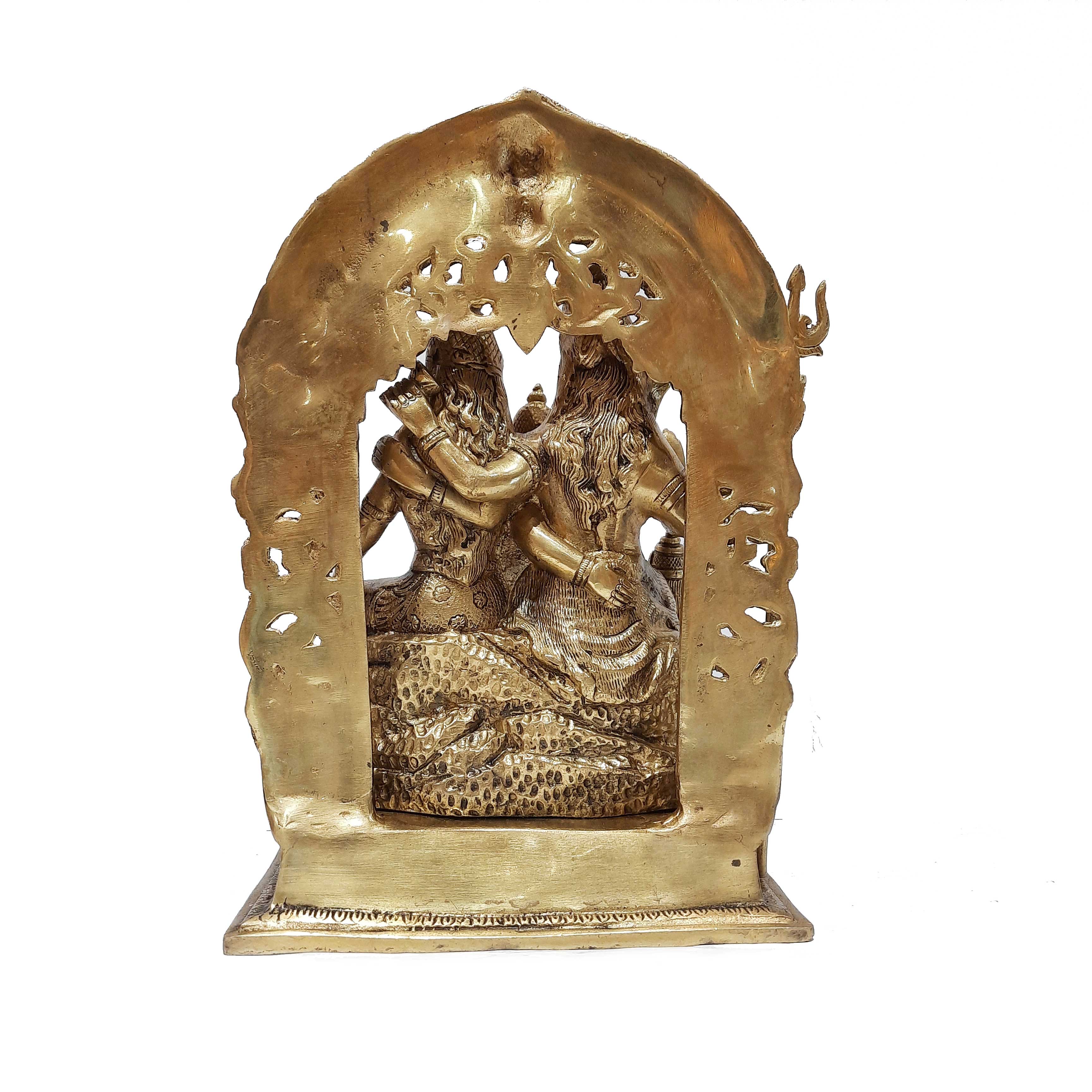 Brass Shiv Family Sitting Arch