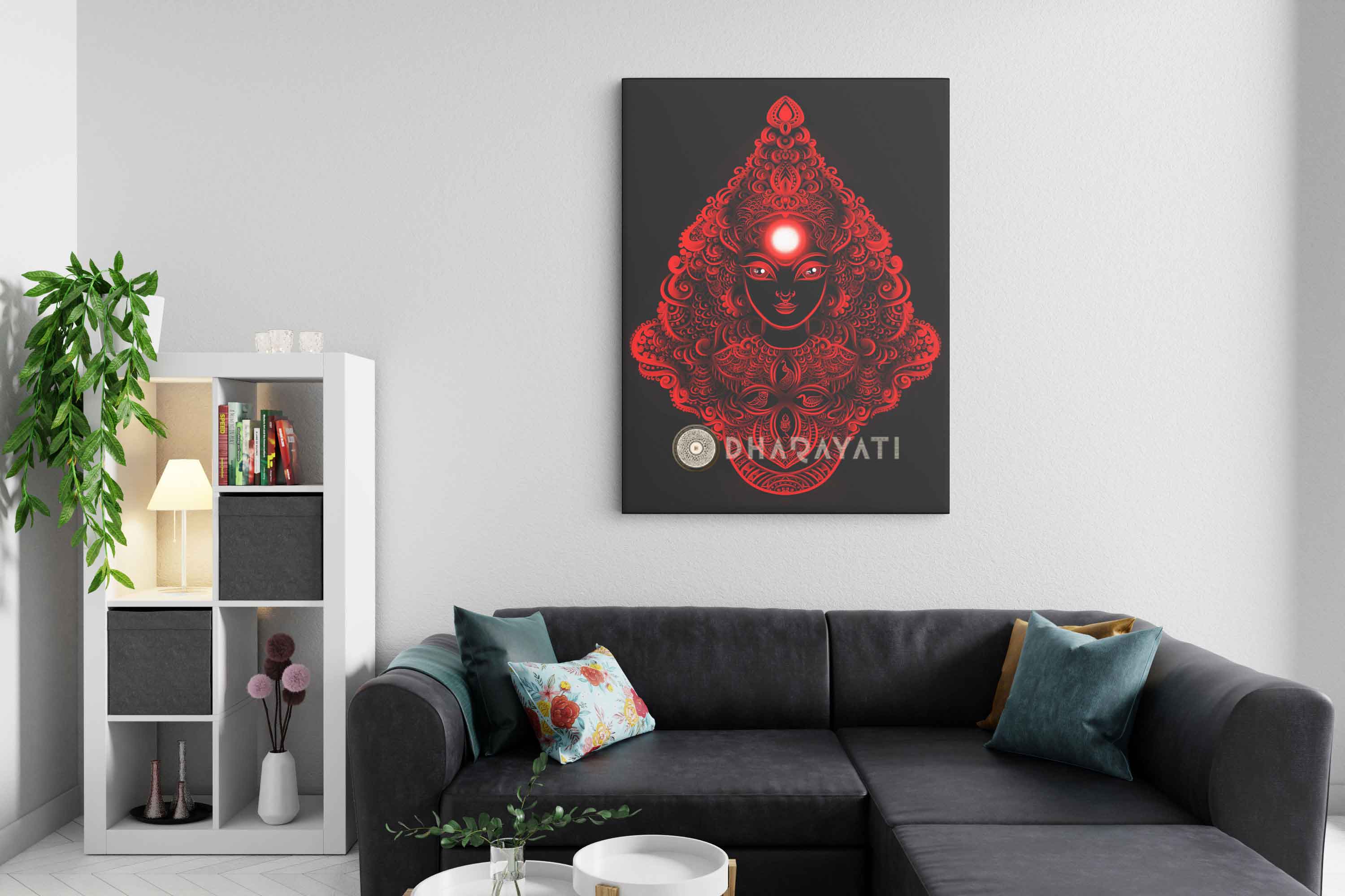 Divine Radiance: Devi Red - Canvas Art