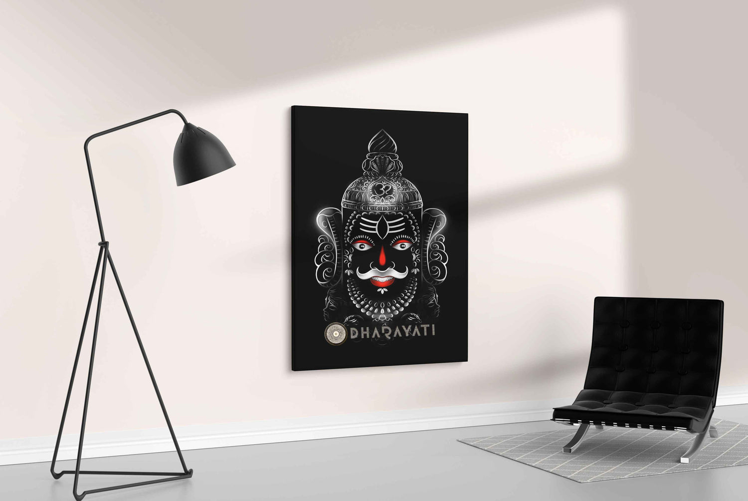 Blissful Countenance: Smiling Mahakal - Divine Canvas Art