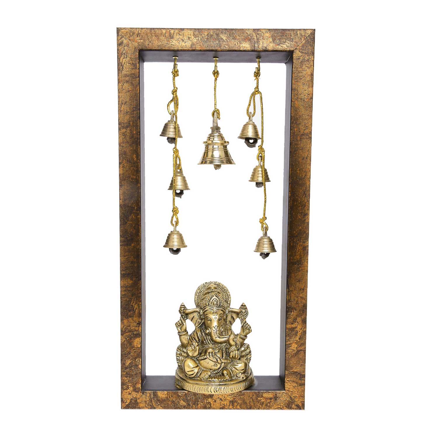 Wooden Long Temple Frame with Ganesha