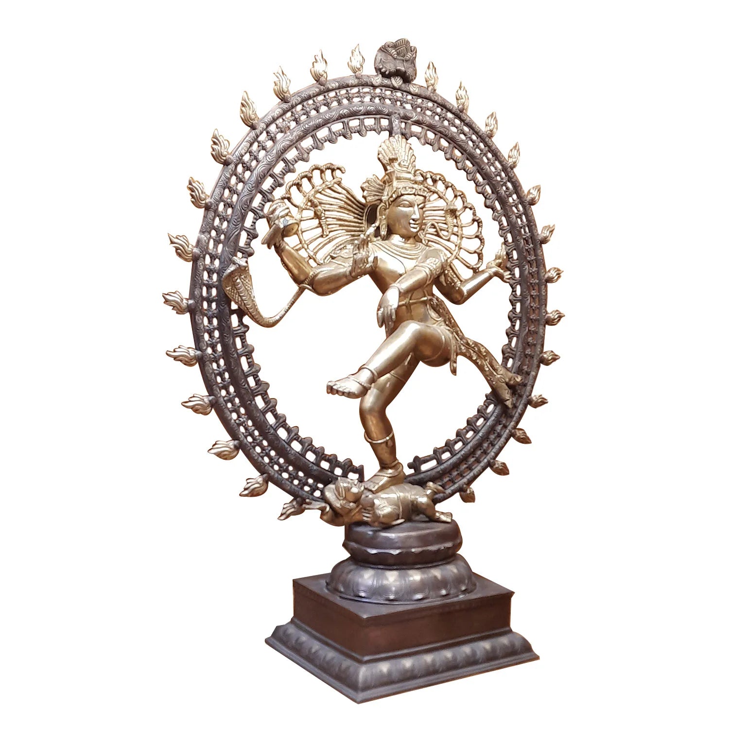 Brass Natraj in Ring with Two Tone Finish