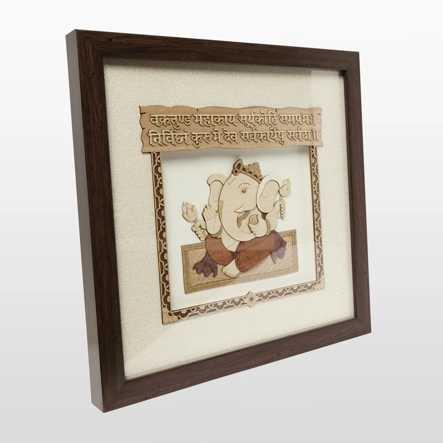 Ganesh Shlok Wood Art Frame