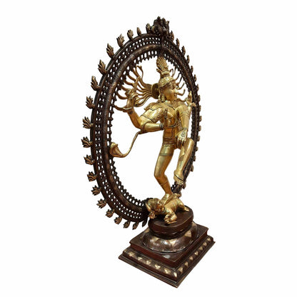 Brass Natraj in Ring with Two Tone Finish