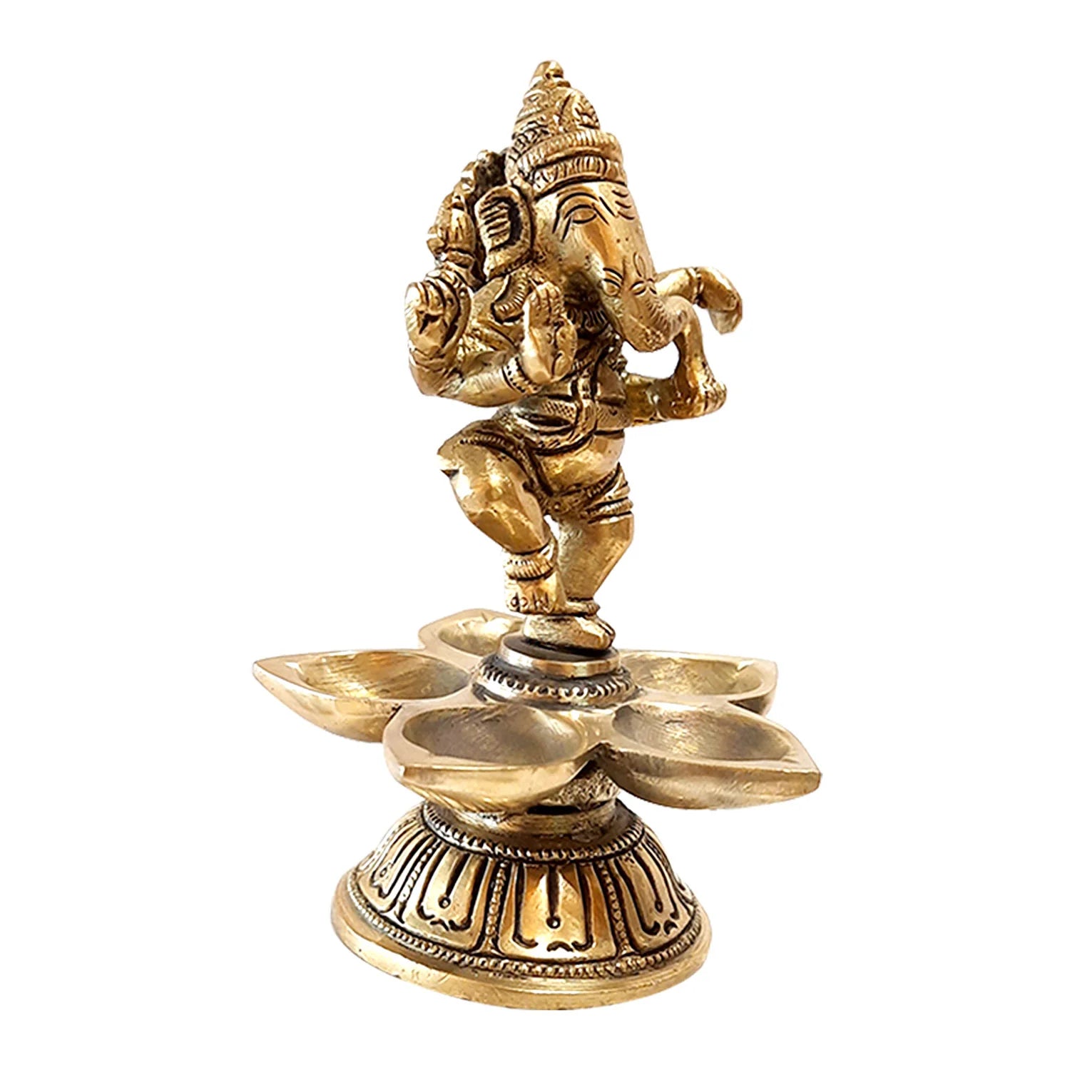 Brass Dancing Ganesha Deepak