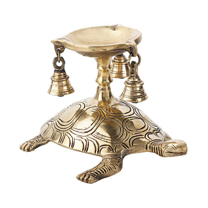 Brass Tortoise Base Aarti Deepak 6 in