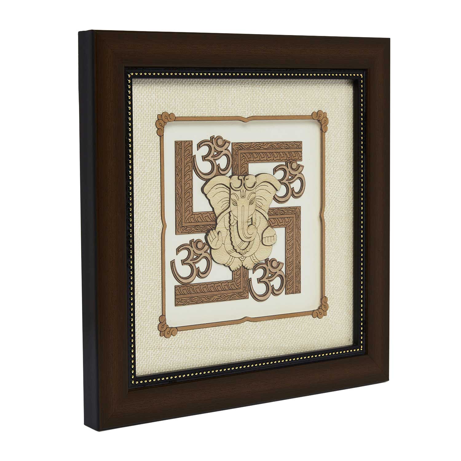 Swastik Ganesha Wood Art Frame