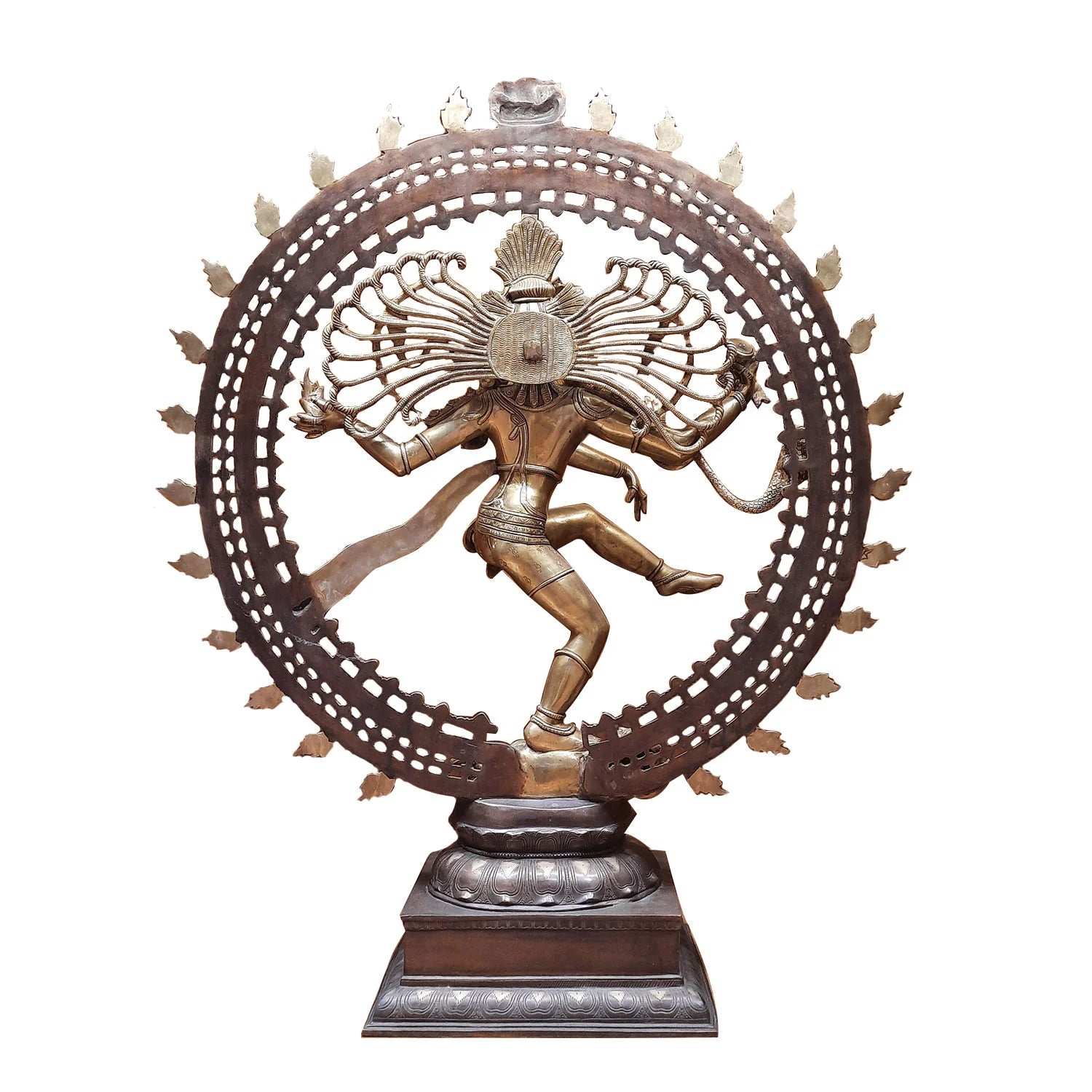 Brass Natraj in Ring with Two Tone Finish