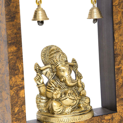 Wooden Long Temple Frame with Ganesha