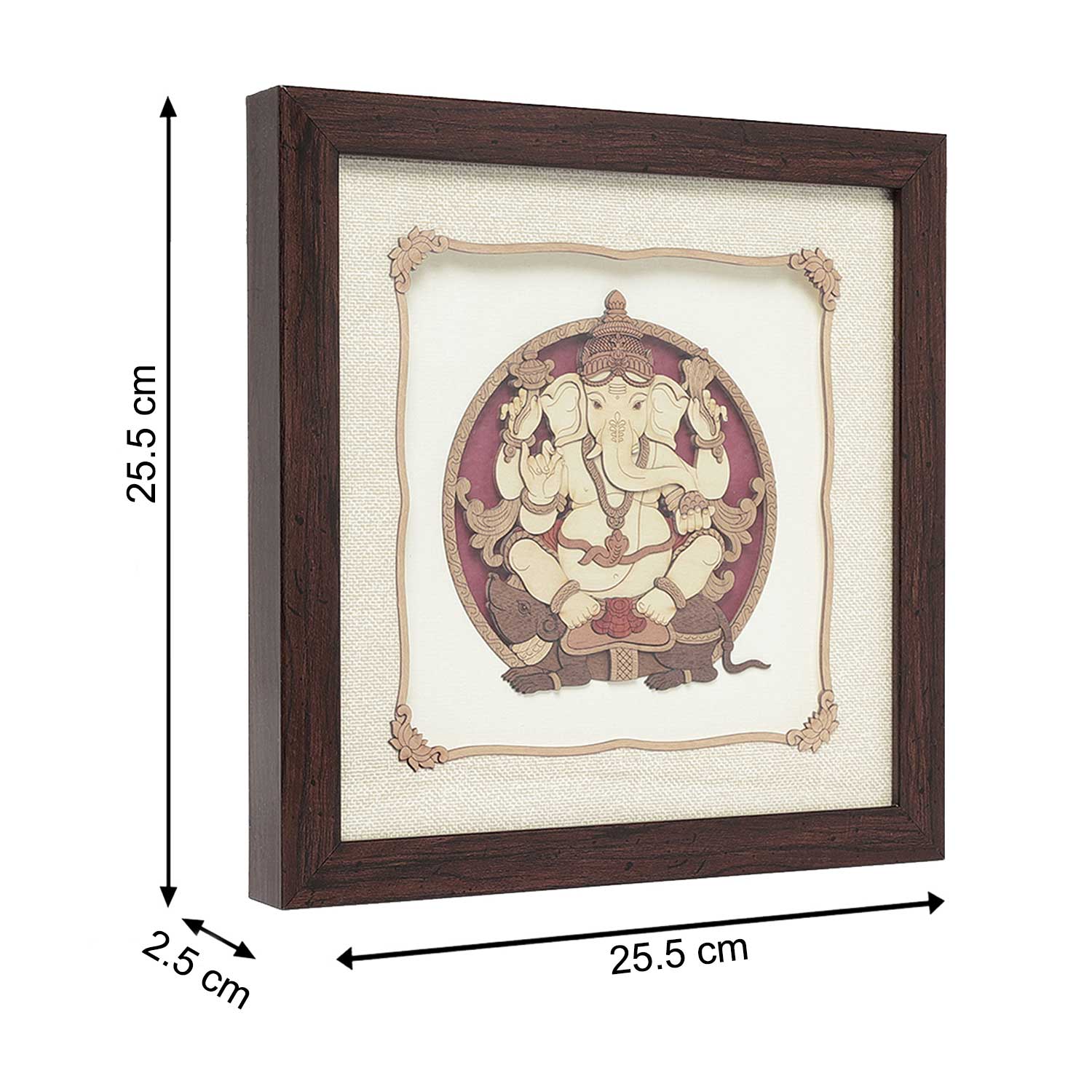 Mushak Ganesha Wood Art Frame