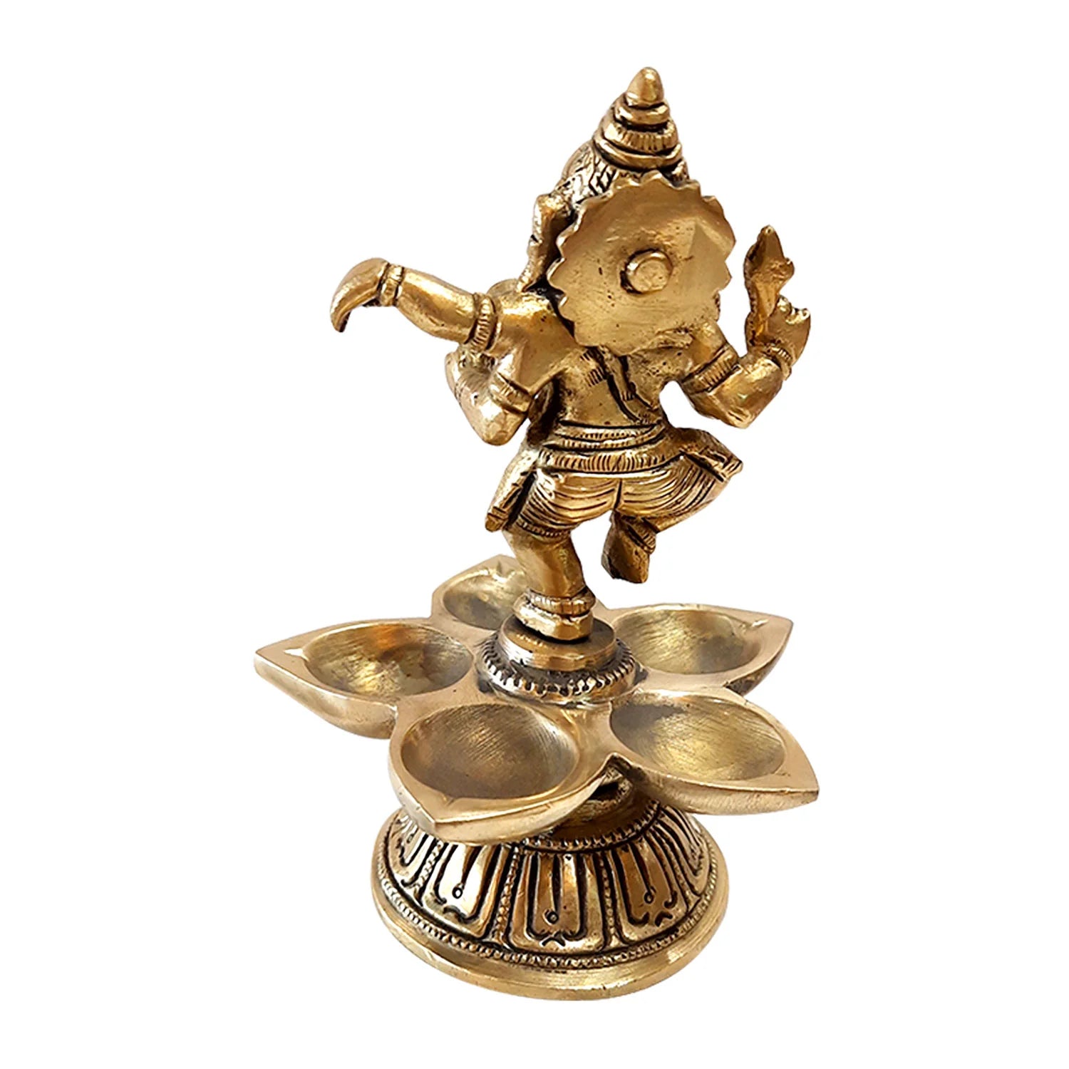 Brass Dancing Ganesha Deepak