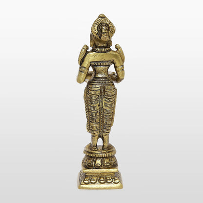 Brass Engraved Standing Deeplaxmi 4 in