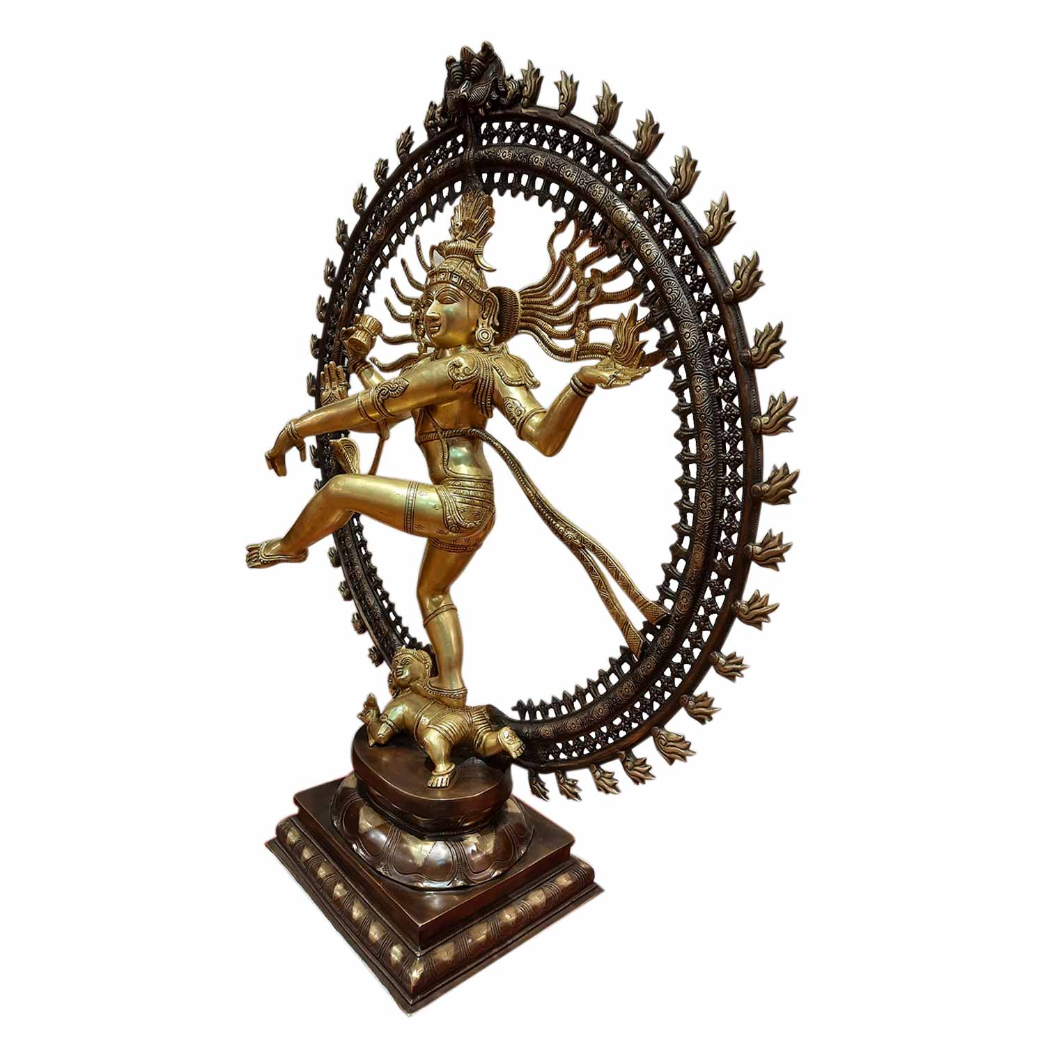 Brass Natraj in Ring with Two Tone Finish