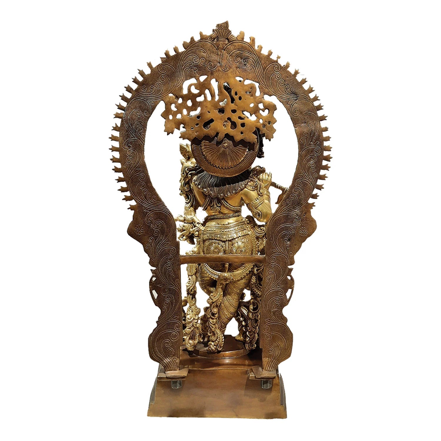 Brass Krishna with Arch in Two Tone Finish