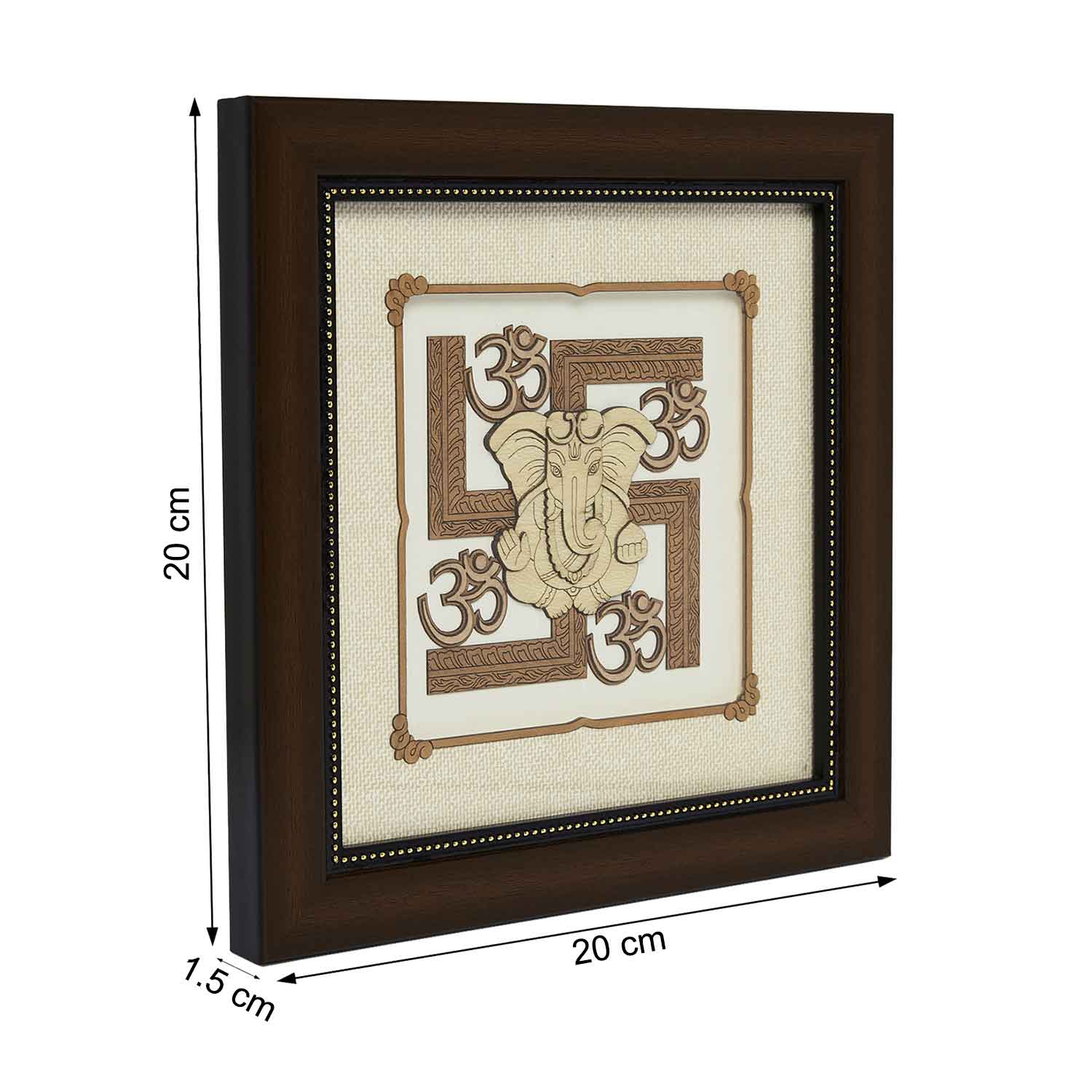 Swastik Ganesha Wood Art Frame