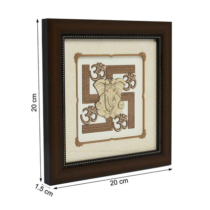 Swastik Ganesha Wood Art Frame