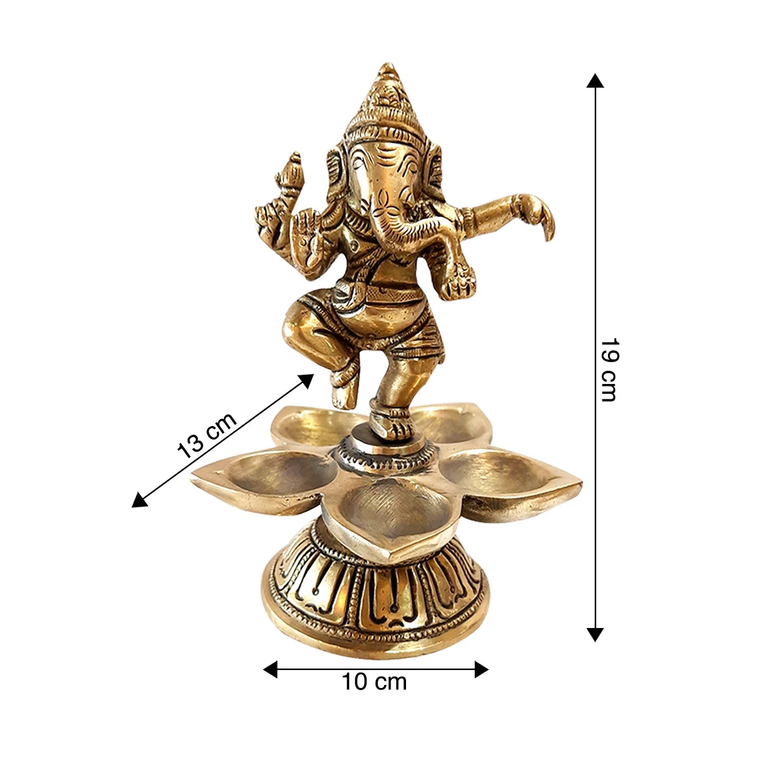 Brass Dancing Ganesha Deepak