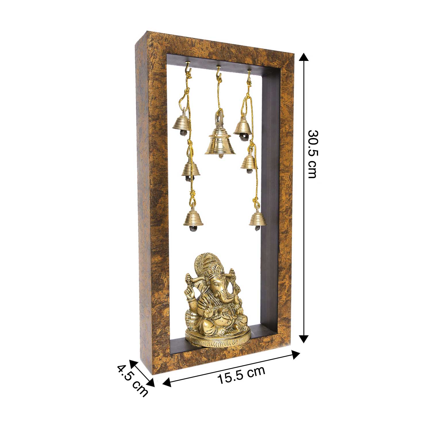 Wooden Long Temple Frame with Ganesha