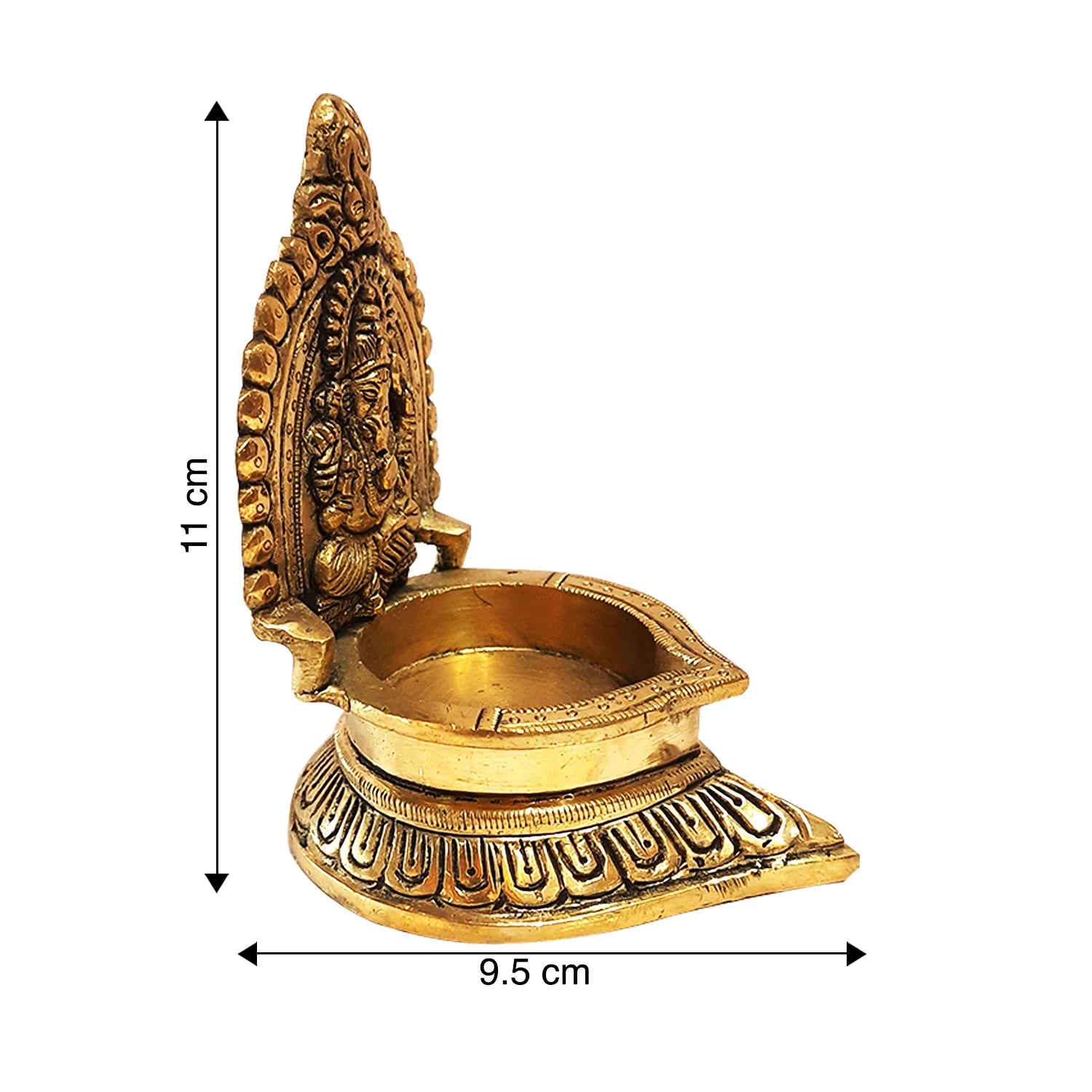 Brass Turban Ganesha Deepak 4.5 in