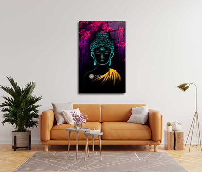 Enlightened Serenity: Gautama Buddha Glass Wall Art for Inner Peace