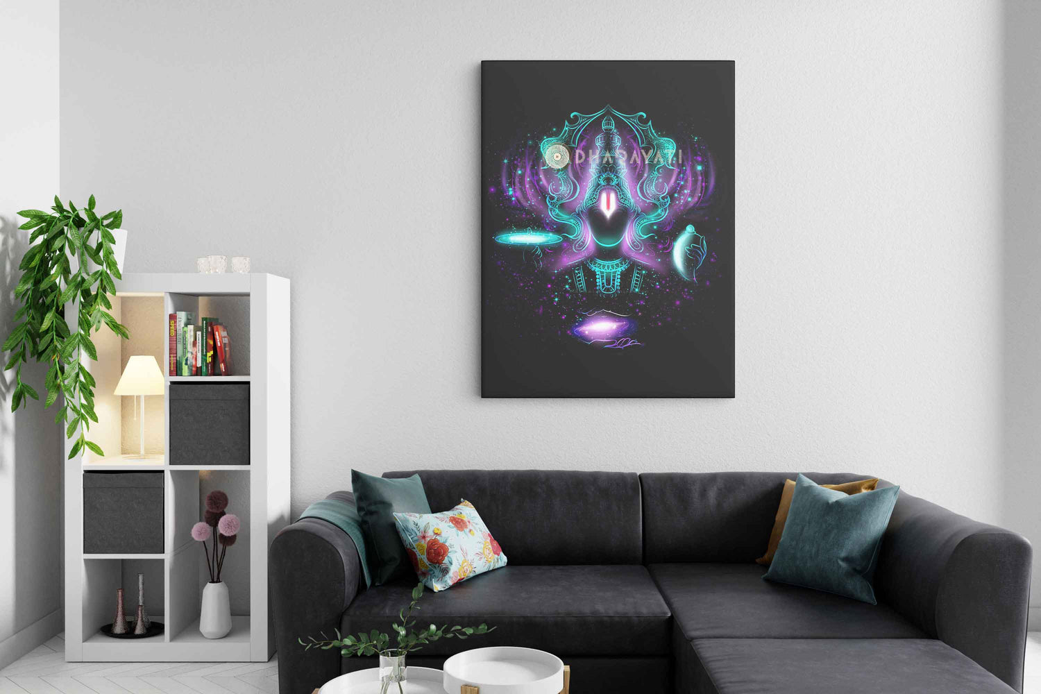 Cosmic Serenity: Lord Vishnu and the Vast Universe | Canvas Art