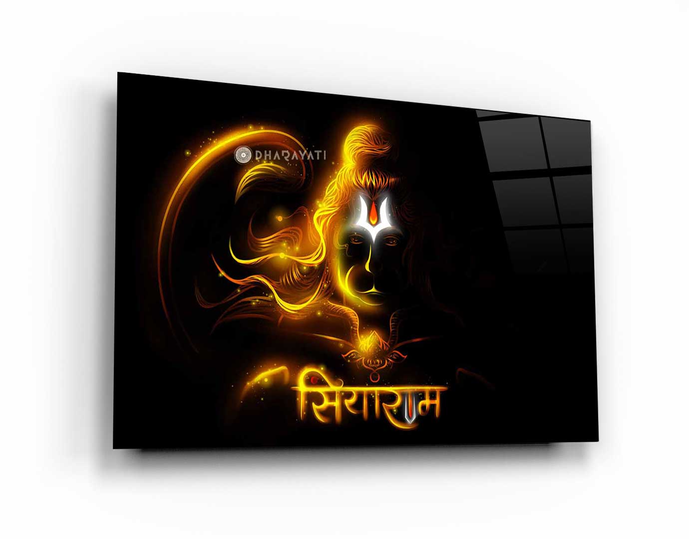 Devotion Embodied: Shri Hanuman Ji Glass Wall Art