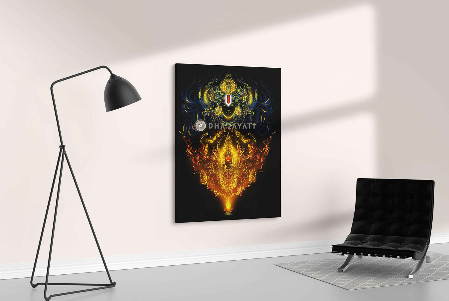 Divine Abundance: Laxmi Narayana - The Embodiment of Wealth and Divine Union | Canvas Art