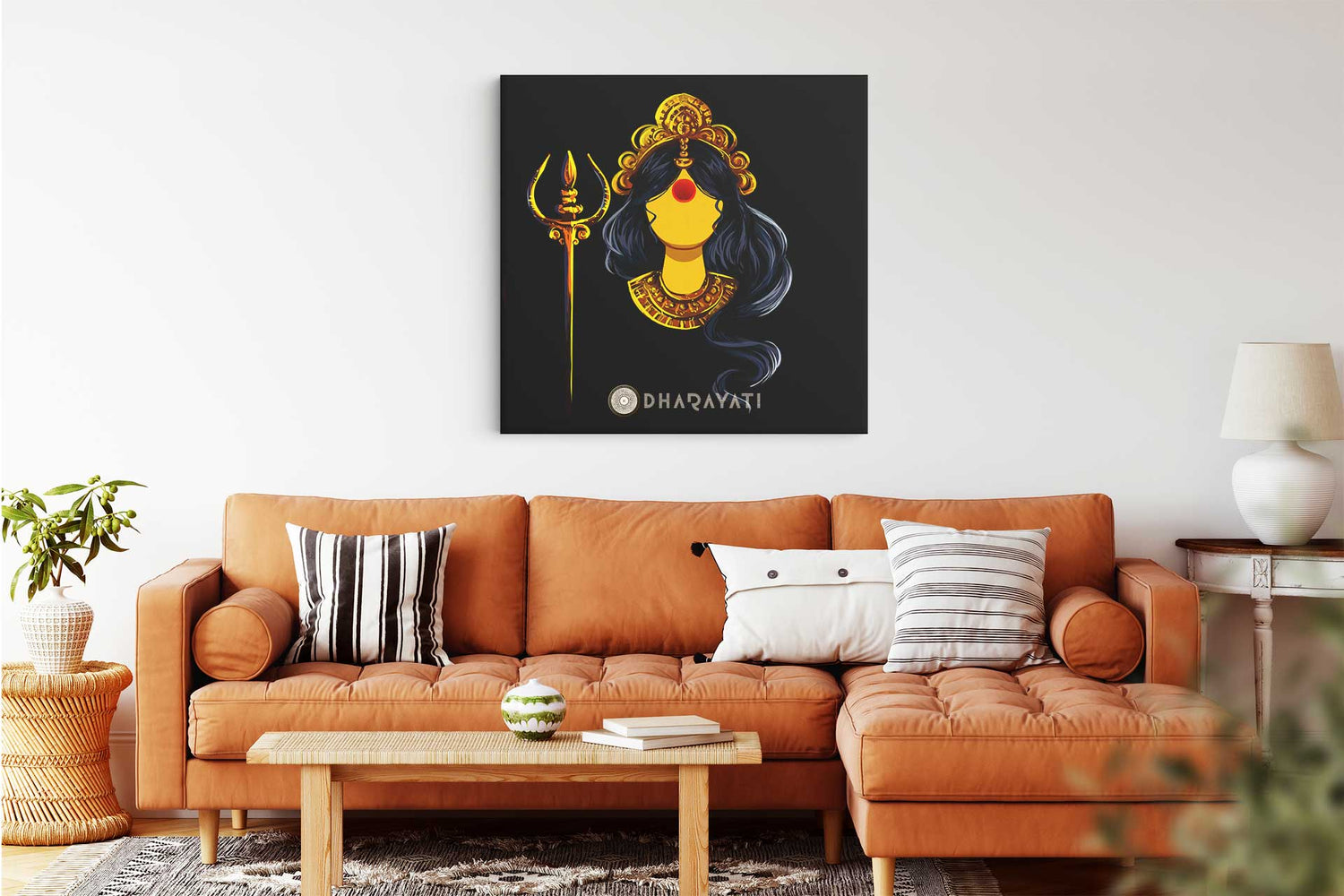 Divine Power: Devi with Trishul - Canvas Art