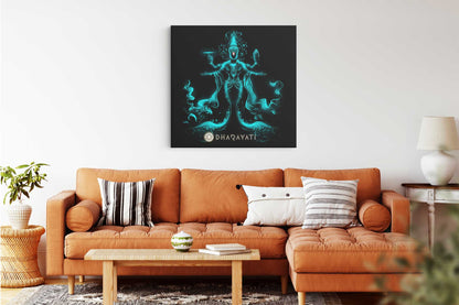 Divine Protector: Lord Vishnu as Matsya Avatar - Canvas Art