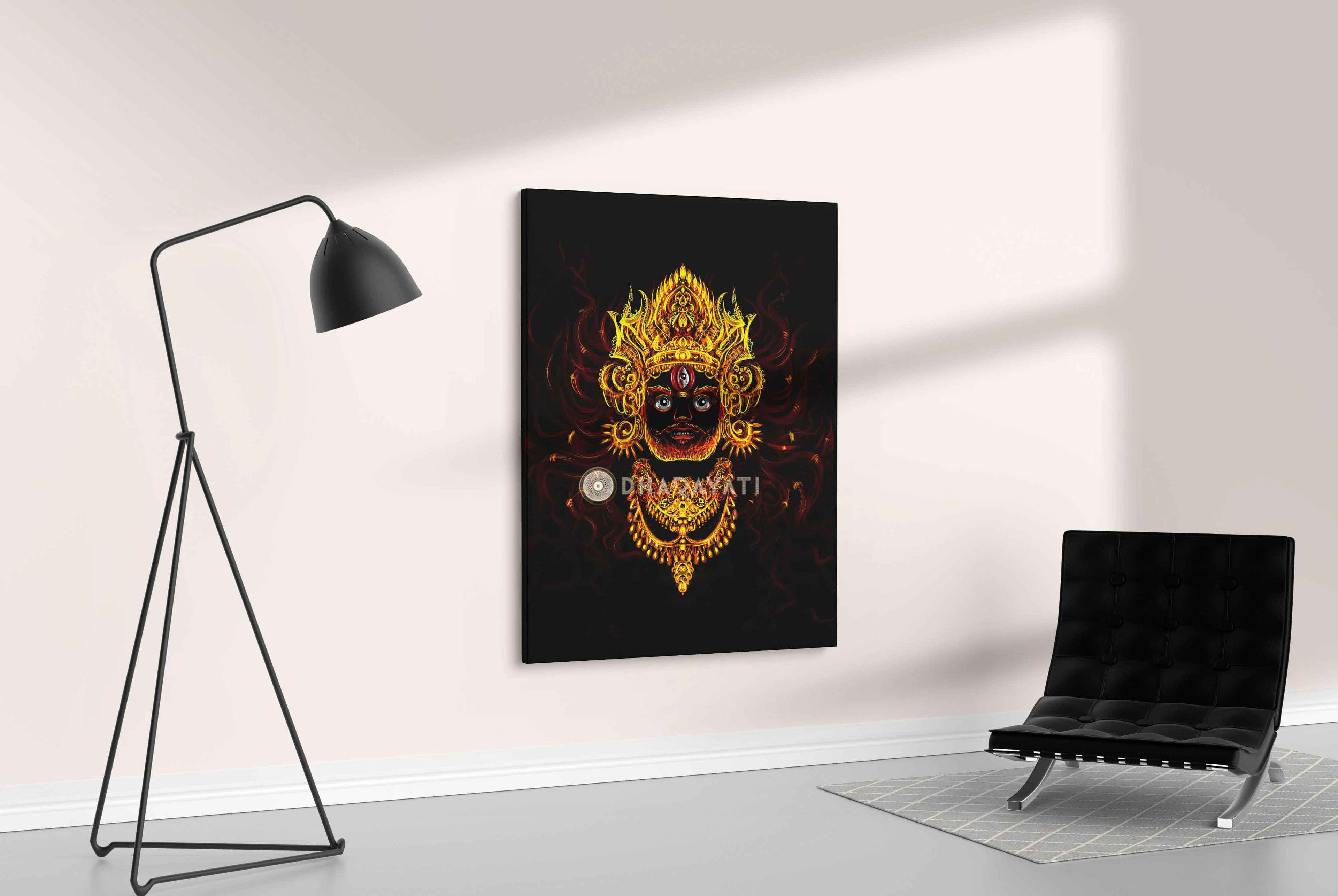 Embrace the Divine Protector: Kalabhairava Ji in Majestic Canvas Art