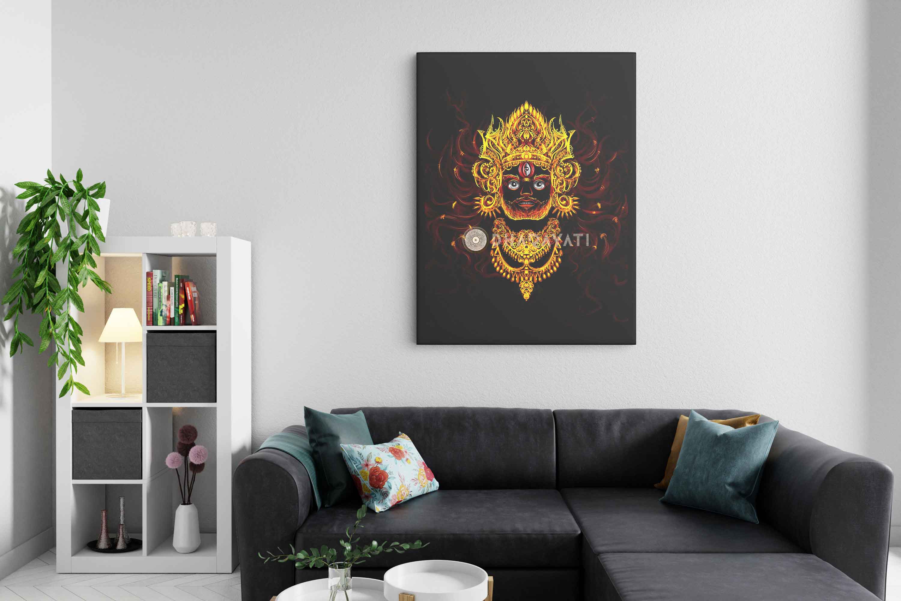 Embrace the Divine Protector: Kalabhairava Ji in Majestic Canvas Art