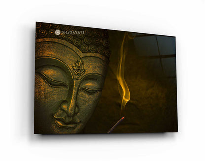 Enlightened Serenity: Buddha Glass Wall Art for Tranquility and Inspiration