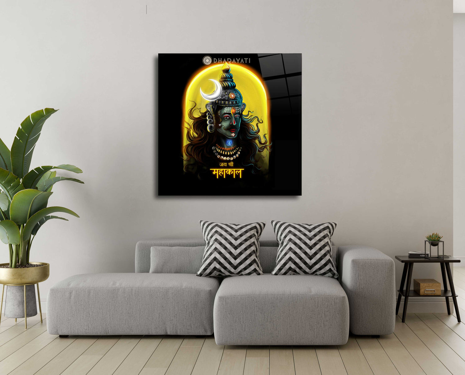 Mahakal Ji Glass Wall Art: Divine Symbolism for Spiritual Spaces