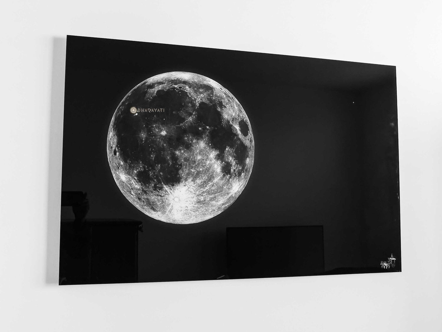 Lunar Splendor: Moon Custom Image Glass Wall Art for Captivating Serenity