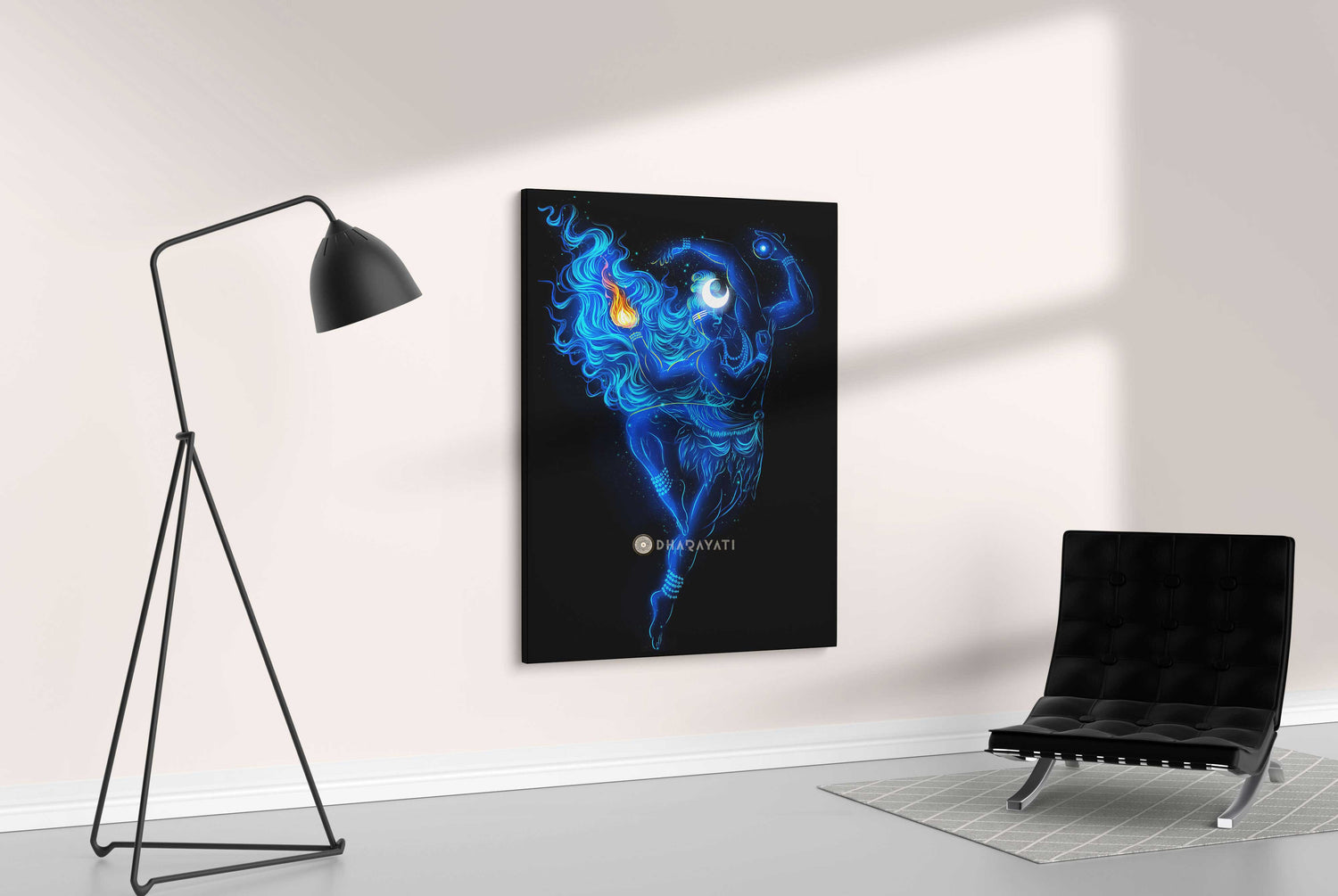 Lord Shiva Canvas Art - Depicting Shiva with Fire in Hand