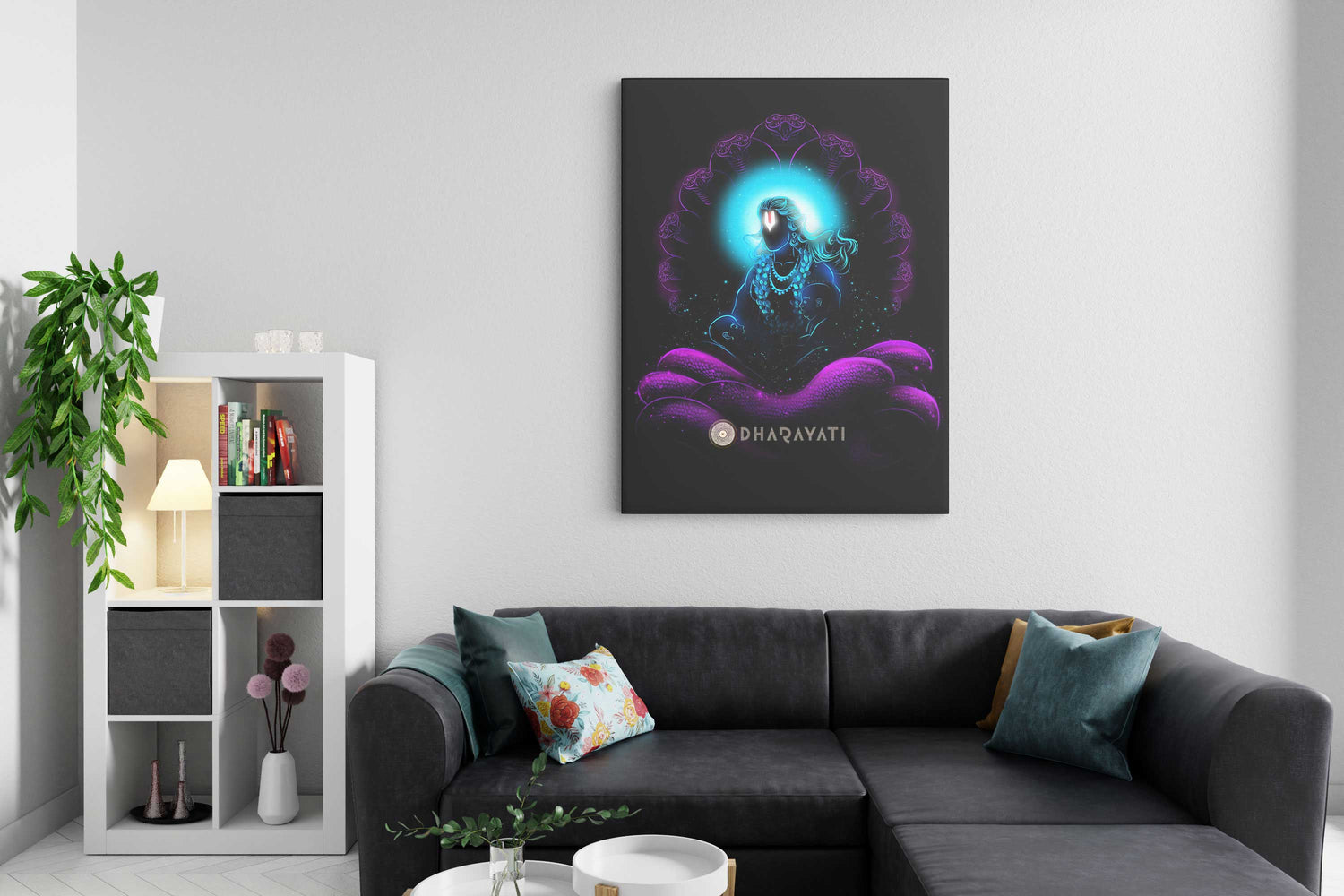 Lord Vishnu and the Child Canvas Art - A Symbol of Protective Love and Guidance