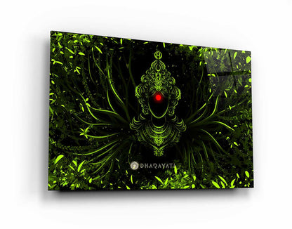 Divine Power Unleashed: Maa Durga - Mother Nature Glass Wall Art