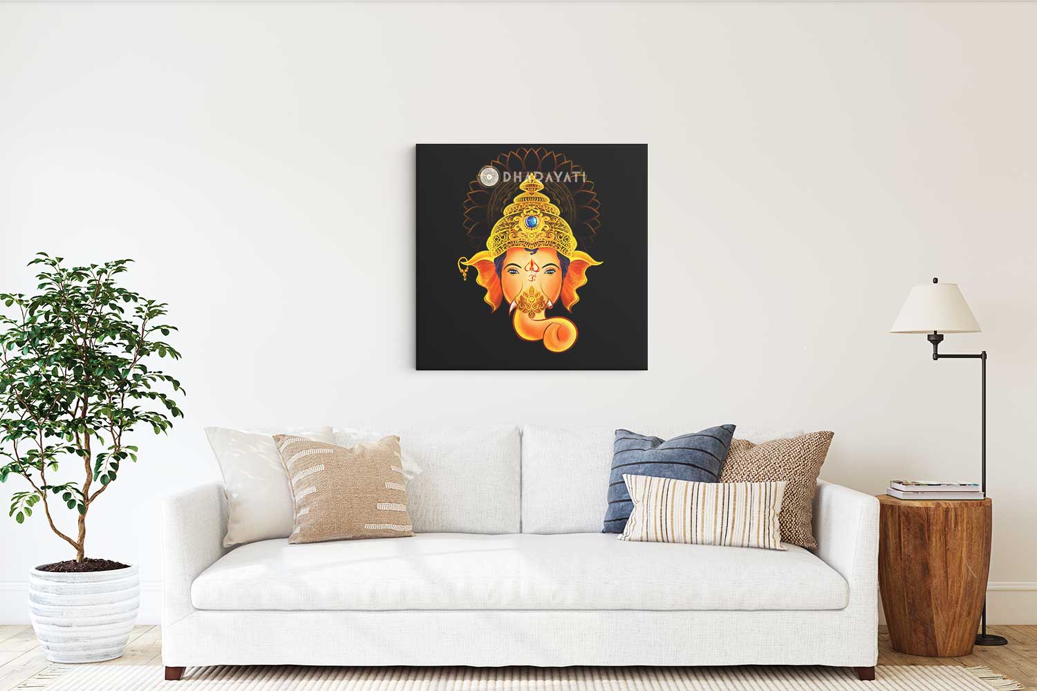 Right-Trunked Glory: Lord Ganesha - Canvas Art