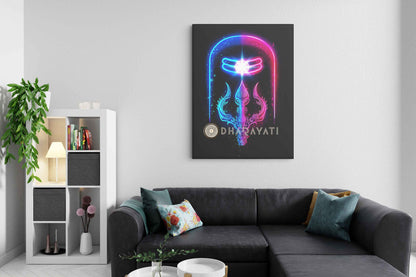 Sacred Power: Linga with Trishul - Divine Canvas Art