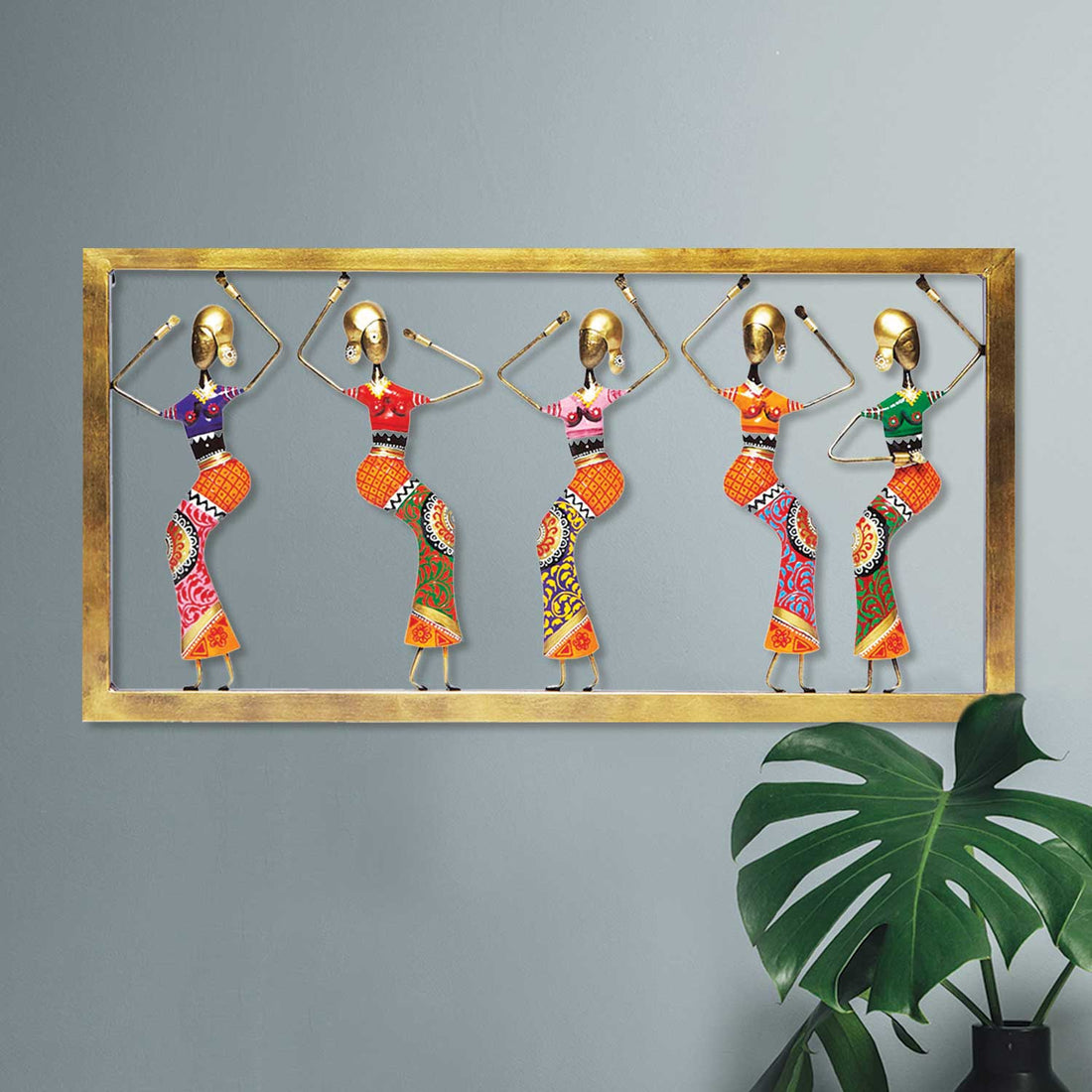 Iron Handpainted 5 Dancers Wall Frame