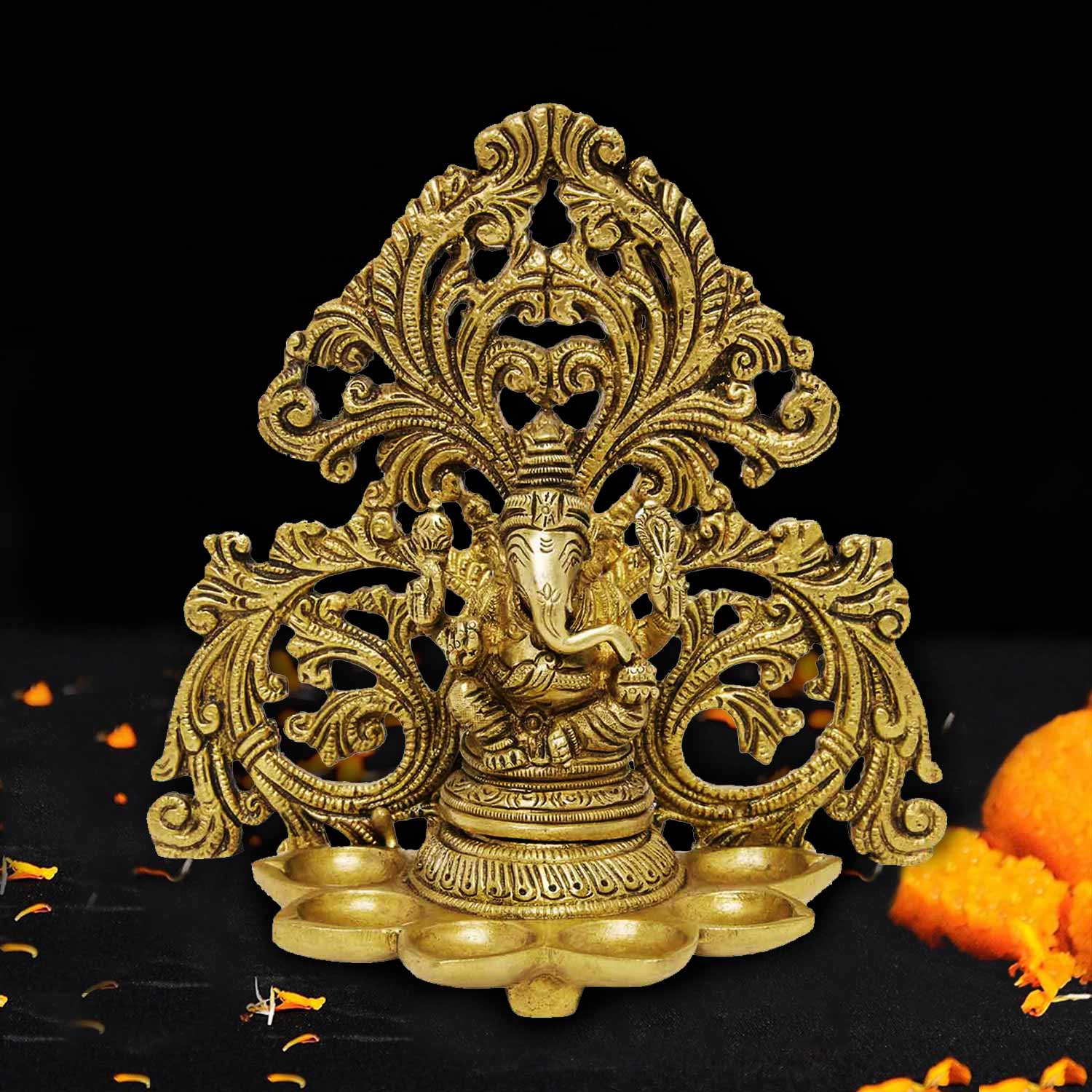 Brass Ganesha Jaali Deepak