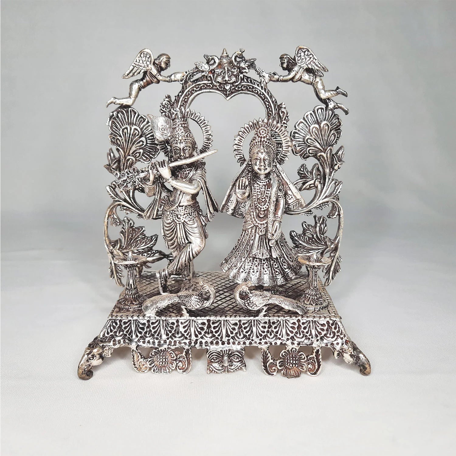 Silver Radhakrishna in Arch