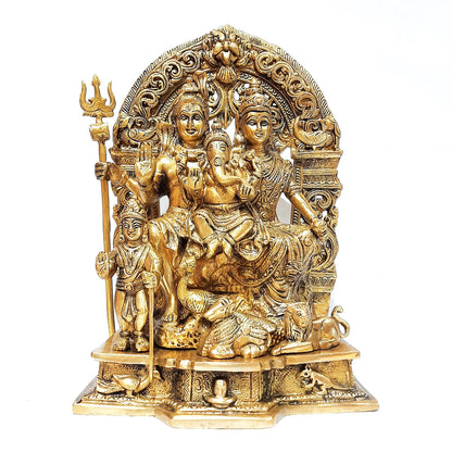 Brass Shiv Family Sitting Arch