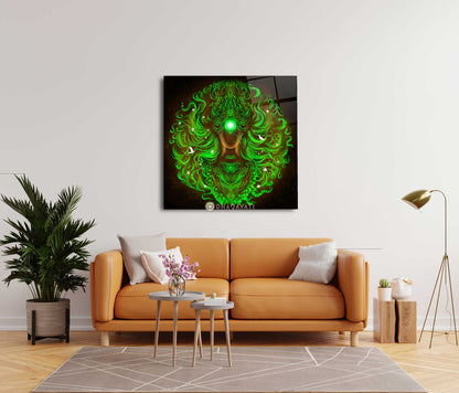 Vanadevi Green Glass Wall Art: Captivating and Vibrant Home Decor