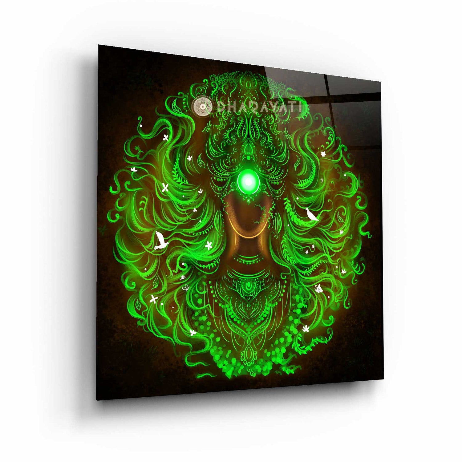 Vanadevi Green Glass Wall Art: Captivating and Vibrant Home Decor