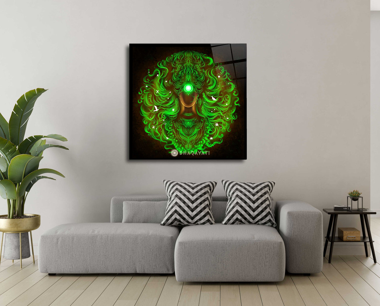 Vanadevi Green Glass Wall Art: Captivating and Vibrant Home Decor